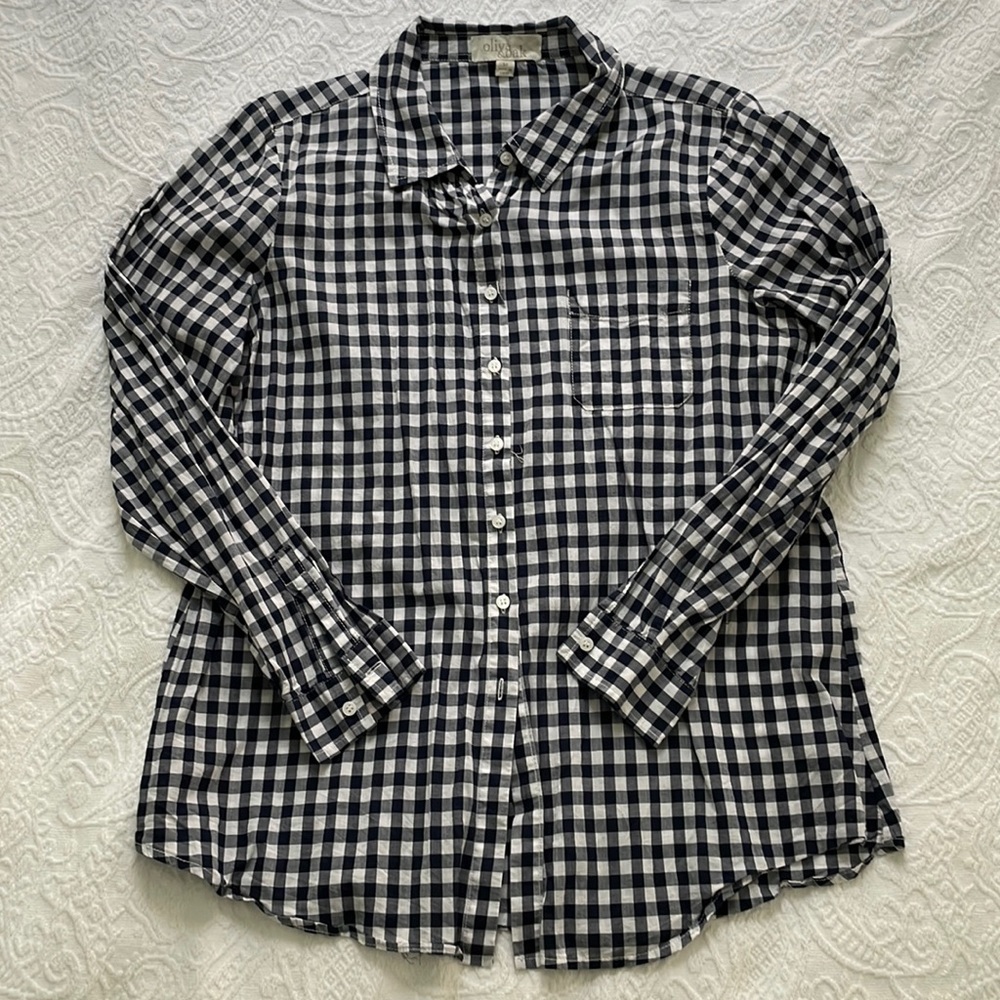 Blue & White Lightweight Check Blouse